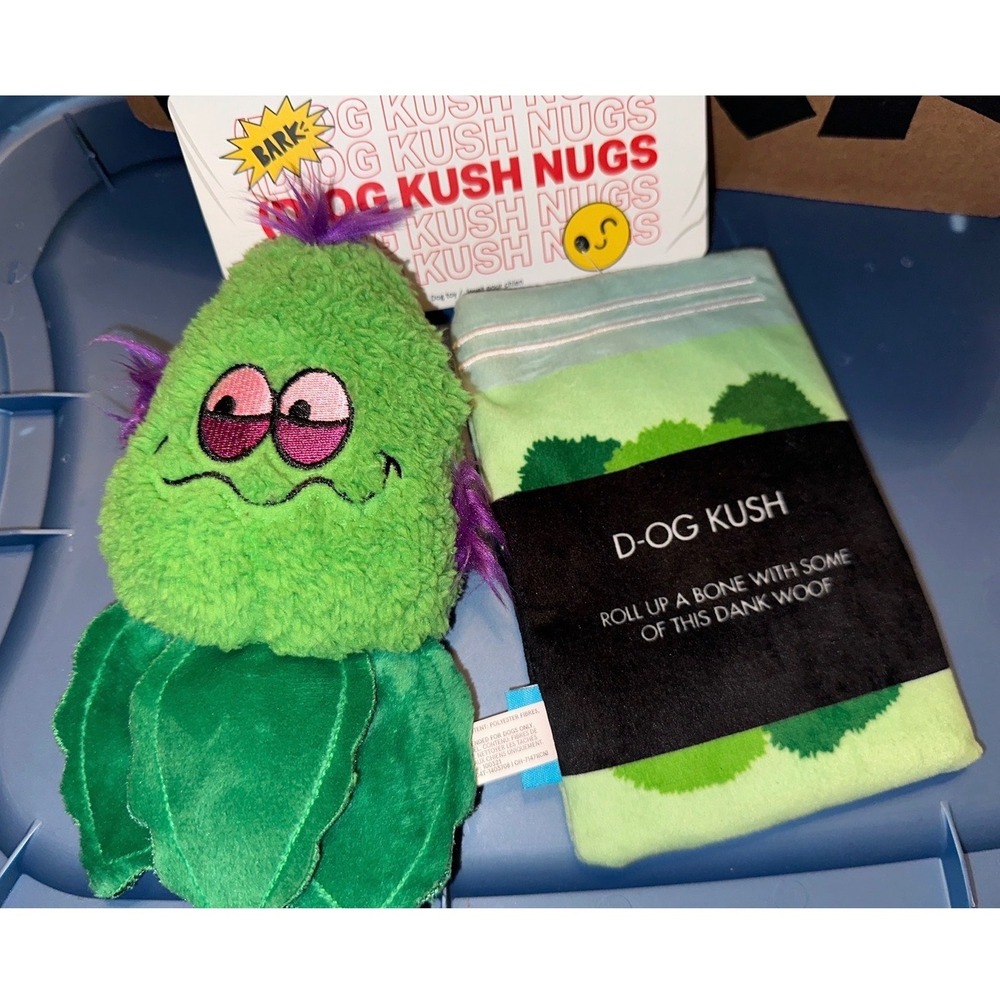 BarkBox D-OG Kush Nugs 420 Parody Plush Squeaker Dog Toy dog bark box‎